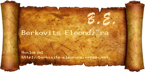 Berkovits Eleonóra névjegykártya