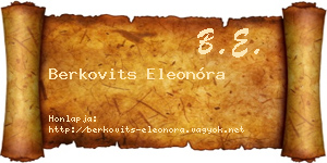 Berkovits Eleonóra névjegykártya